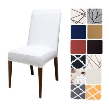 Imagem de Kit 4 Capas de Cadeira Spandex Sala de Jantar Premium - CDCS, Branco