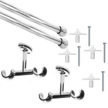 Imagem de Varão Cortina 1,10 m  duplo 19mm p/ teto de Gesso ou Drywall - Decorib