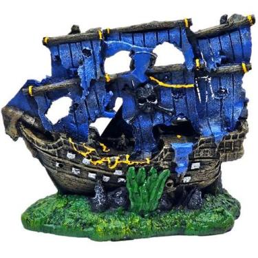 Imagem de Enfeite decoração aquários terrários barco caravela pirata f - FRAGATA