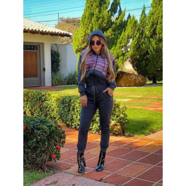 Imagem de Conjunto Moletom Aberto Agasalho Feminino Frio Inverno - Mary Jim Moda