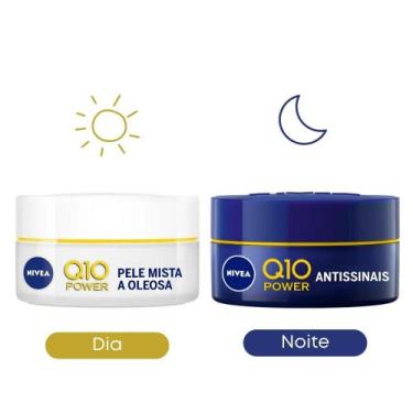 Imagem de Creme Facial Noturno Power Q10 + Power Dia Antirugas Pele Mista Oleosa