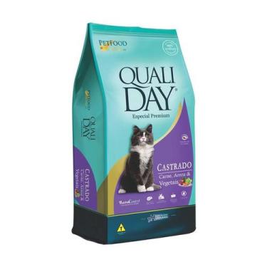 Imagem de Ração Qualiday para Gatos Adultos Castrados Sabor Carne - 1kg - Pet Fo