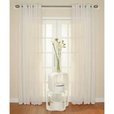 Imagem de Cortina Gaze Linho 6mx 1,8m Forro De Microfibra Com Ilhós - Chrisney B
