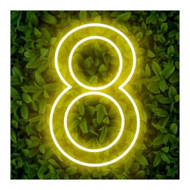 Imagem de Painel Led Neon Número Luminoso 8 Oito 60cm Decoração Festa - letreiro