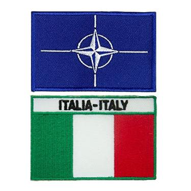 Imagem de A-ONE Colete de ataque OTAN Peace Needle Patch + bandeira da Itália em patch, emblema de uniforme militar, bordado para roupas acessórios faça-você-mesmo Nº 025 + 422