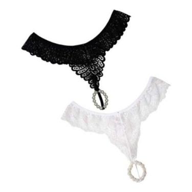 Imagem de Kit 2 Calcinhas Tailandesa Fio Dental Anel Com Pérolas - Moda Íntima, 