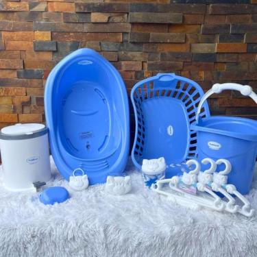 Imagem de Kit Banho Banheira 22 L Saboneteira Lixeira ofuro 9 IENS - Plastbrasil