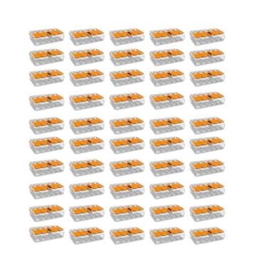 Imagem de 50 Conector de Emenda 5 Polos Transparente Cabos 0,08-4,0Mm Wago
