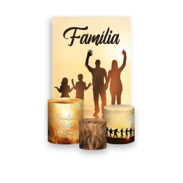 Imagem de Painel De Festa Vertical 1,50 x 2,20 + Trio De Capas Cilindro - Famíli