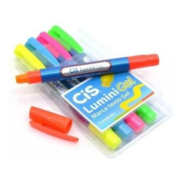 Imagem de Estojo Cis Marca Texto Lumini Gel 5 Cores