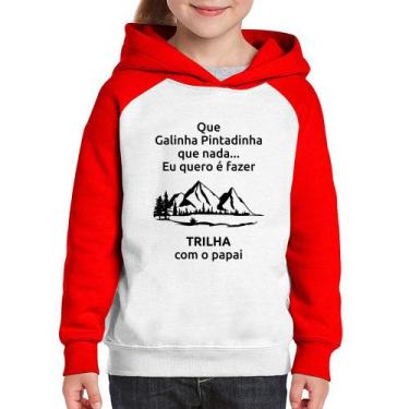 Imagem de Moletom Infantil Trilha com o papai Trekking - Foca na Moda, Branco, V