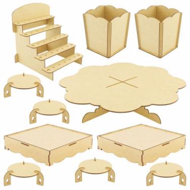 Imagem de Kit Festa Provençal Mdf Liso- 11 Peças - Linha Temática - Modernarte, 