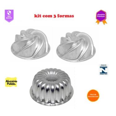 Imagem de Kit 2 Forma Vulcão + 1 Forma Gomada Suiça Para Bolo Decorado Bolo De N