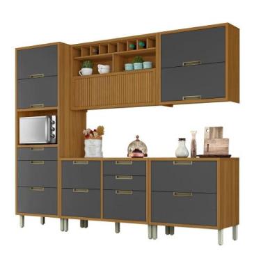 Imagem de Cozinha Completa 5 Peças Imperatriz Nesher - Móveis Nesher, Freijó/Gra