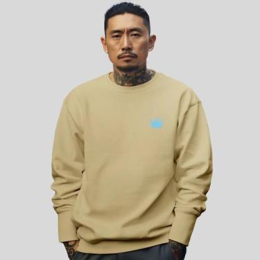 Imagem de Blusa De Frio Moletom Masculino Sem Capuz Careca Flanelado Algodão Cor