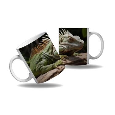 Imagem de Caneca Presente Animais Répteis Iguana Lagarto Gigante Verde - Enjoy S