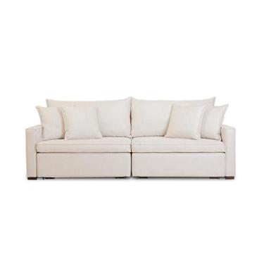 Imagem de Sofá Modena 2,40m Linho Royal Palha - Sofá de Fábrica