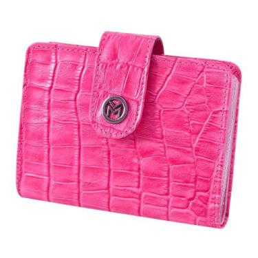 Imagem de Carteira de Couro Mariart Ferro, Croco pink