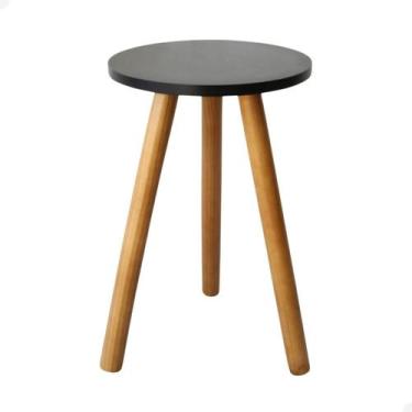 Imagem de Mesinha de Canto Lateral Redonda Pé Palito Apoio Sofa Cama Mdf - Beto 