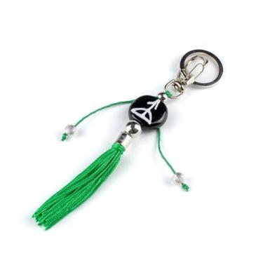 Imagem de Chaveiro Oxóssi Verde Ofá 15 cm em Murano - Lua Mística - 100% Origina