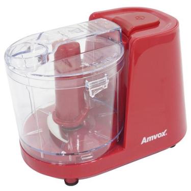Imagem de Mini Processador de Alimentos Elétrico 220V 350ml 2 Lâminas Vermelho A