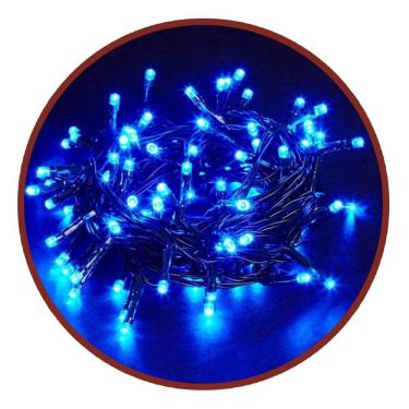Imagem de Pisca Pisca De Led Azul Natal 8 Funções 200 Lâmpadas 110V