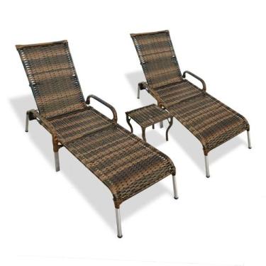 Imagem de Kit 2 Espreguiçadeiras Reclinável Madrid com Mesa de Centro - MRDDECOR