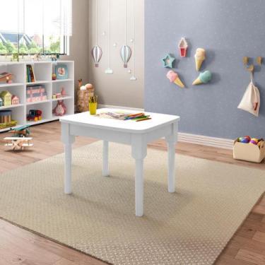 Imagem de Mesa Infantil em Madeira Maciça - Acabamento em Laca Branco Fosco - Ca