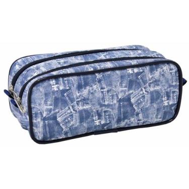 Imagem de Estojo LS Bolsas Duplo Tecido emborrachado Estampa Jeans - EE2135