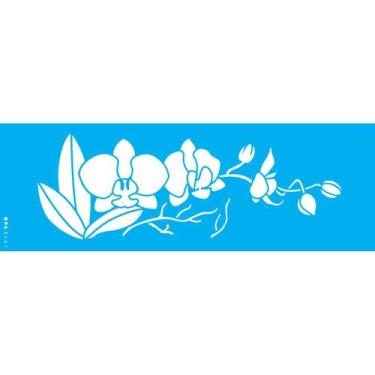 Imagem de Stencil Opa 10 x 30 cm - Flores Orquidea Phalaenopsis - 3461 - Opa Cri