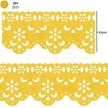 Imagem de Passa Fita Marilda Mod. 07 com Bordado 10 Metros - Cores, 301 - OURO