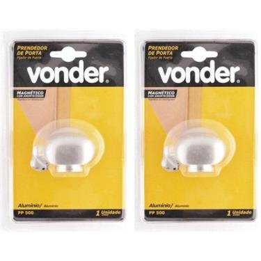 Imagem de Kit com 2 Fixador de porta FP-500 alumínio VONDER