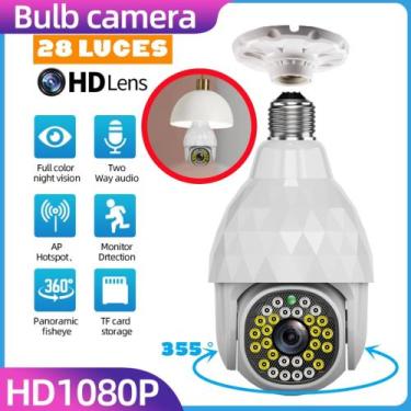 Imagem de Camera Espian Segurança Lampada Panoramica Wifi1080 360 Grau - Dura We