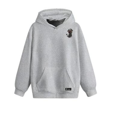 Imagem de Blusão Moletom Canguru Pirata Gato Infantil Personalizado com Capuz e 