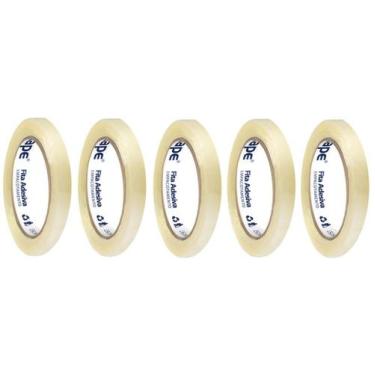 Imagem de Kit 5 Fitas de Embalagem Alltape 12mm x 50m Transparente SK200