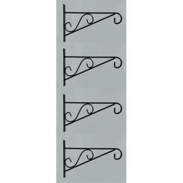 Imagem de Kit Suporte De Parede Floreira Em Ferro 4 Peças Na Cor Preta - Multi M