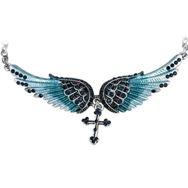 Imagem de Colar com pingente de asas de anjo cristal Guardião Szxc Jewelry 45,72 cm + 5 cm