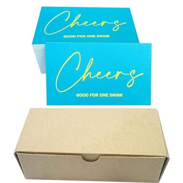 Imagem de RXBC2011 Cartões de cupons de bebida Cheers Card Token para festa, casamento, Halloween, 5 x 9 cm, pacote com 450 cartões turquesa