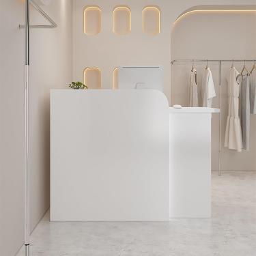 Imagem de Recepção balcão de recepção moderno balcão de recepção com gavetas bloqueáveis balcão de empresa balcão de frente com balcão para supermercado hotel loja de roupas leite chá, branco, 90 x 50 x 100 cm