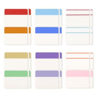 Imagem de KICNIC Guias adesivas de 5 cm, 960 peças, abas de leitura coloridas autoadesivas, marcadores de páginas de sinalizadores de seta para fichário, livros, pastas de arquivos e caderno [12 cores]