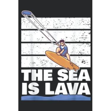 Imagem de Kitesurfing The Sea Is Lava Kitesurfer Graphic: Lined Journal Notebook To Do Schedule, Medium 6x9 Inches, 100 Pages, Printed Cover