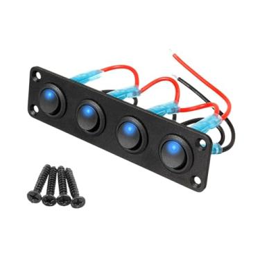 Imagem de JicSuXi Painel de interruptores basculantes multiuso à prova d'água liga/desliga interruptor de controle de botão de alternância de balancim painel de, D