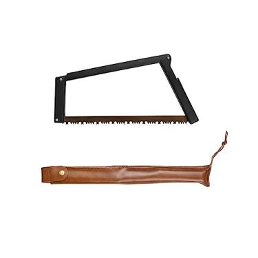 Imagem de Serra de dobrável de 33 cm, serra manual retangular multifuncional para madeira, ossos, poda de árvores, acampamento (preto)