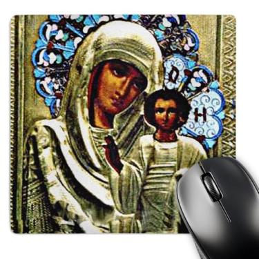 Imagem de 3dRose Mouse pad LLC 20 x 20 x 0,63 cm, ícone russo da Maria Abençoada (mp_525_1)
