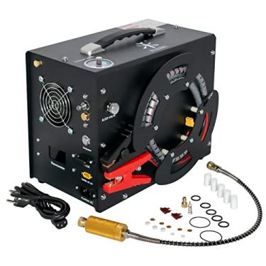 Imagem de TUXING Compressor de ar PCP, compressor PCP portátil 4500PSI/30Mpa com conversor de energia embutido, parada automática | DC12V/AC120V | Bomba de compressor sem óleo e água