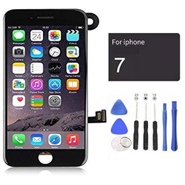 Imagem de Tela LCD de reposição para iPhone 7 Plus 5,5 polegadas com sensor de proximidade do alto-falante da câmera, conjunto completo completo com kit de ferramentas de reparo, 5.5", Preto