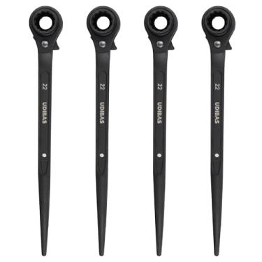 Imagem de Udibas 4 peças 19 mm × 22 mm (ou 3/10.2 cm x 7/20.3 cm) profissional 12 pontos, soquete de extremidade dupla, chave de catraca para andaime, preto
