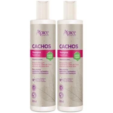 Imagem de Kit 2 Shampoo Nutritivo Cachos Apse Apice Limpeza Suave Vegano Cabelo 