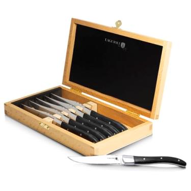 Imagem de Estojo 6 Facas Bife Cabo madeira preta Laguiole Berlinger Haus