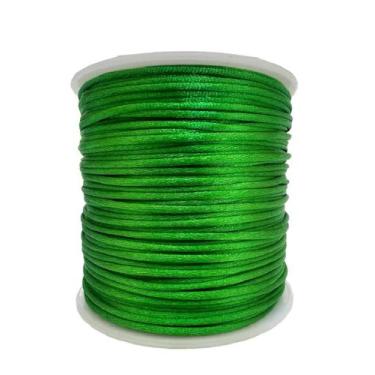 Imagem de Rolo Cordão Fio De Cetim Seda Rabo De Rato 1mm 50m - ArtePunto, Verde 